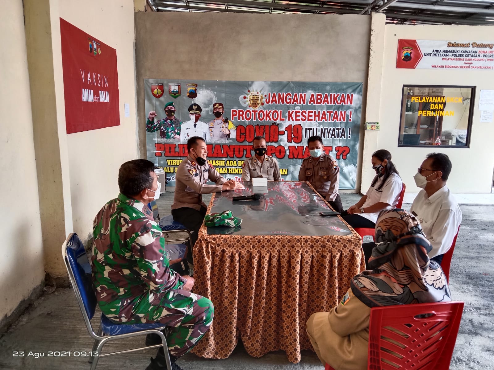 Danramil 03/Getasan, Kodim 0714/Salatiga Mengikuti Rapat Koordinasi Vaksin Merdeka Serentak